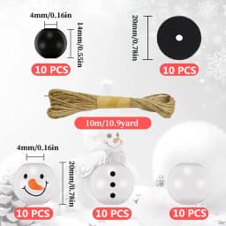 Random Size Quantity Christmas Wooden Beads Christmas Wooden Beads Christmas Round Beads Winter Pine Round Beads Natural Wood