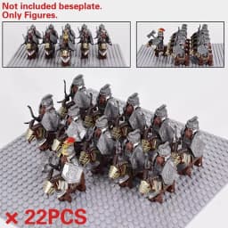 Mini Middle Ages Lord Rings Medieval Dwarf Wild Boar Goat Chariot Army Figures Building Blocks Bricks Kids Toys Christmas Gift