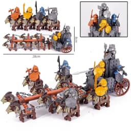 Mini Middle Ages Lord Rings Medieval Dwarf Wild Boar Goat Chariot Army Figures Building Blocks Bricks Kids Toys Christmas Gift