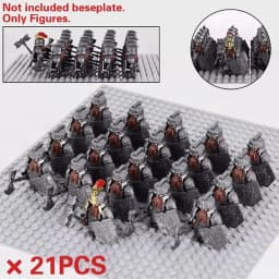 Mini Middle Ages Lord Rings Medieval Dwarf Wild Boar Goat Chariot Army Figures Building Blocks Bricks Kids Toys Christmas Gift