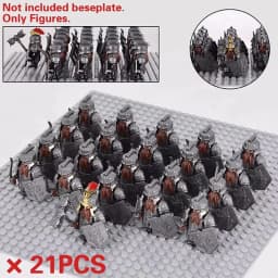 Mini Middle Ages Lord Rings Medieval Dwarf Wild Boar Goat Chariot Army Figures Building Blocks Bricks Kids Toys Christmas Gift