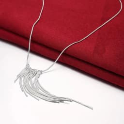 Fine 925 Sterling Silver Jewelry Sets for Women 18 Inches Tassel Lines Necklace Earrings Fashion Party Wedding Christmas Gifts