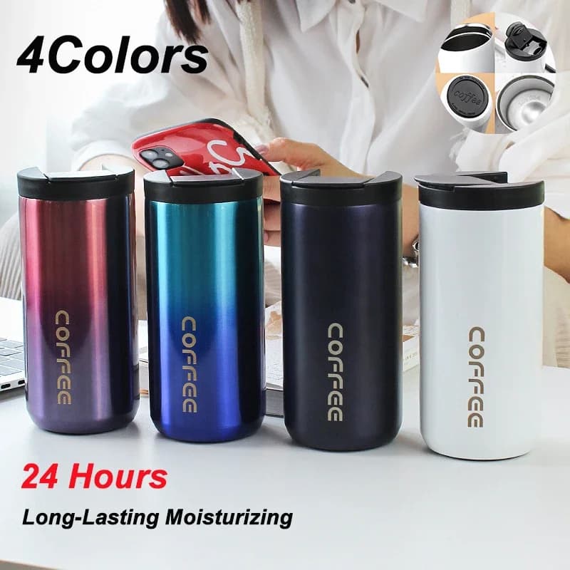 400ml Stainless Steel Thermal Coffee Mug 304 Thermos Mug Leak Proof Portable Travel Thermal Cup Water Bottle Christmas Gifts