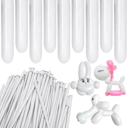 60 Pieces/100 Pieces 260Q White Matte Long Latex Balloons Suitable for Wedding Birthday Bridal Shower Christmas Decoration
