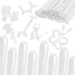 60 Pieces/100 Pieces 260Q White Matte Long Latex Balloons Suitable for Wedding Birthday Bridal Shower Christmas Decoration