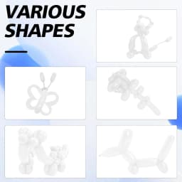 60 Pieces/100 Pieces 260Q White Matte Long Latex Balloons Suitable for Wedding Birthday Bridal Shower Christmas Decoration