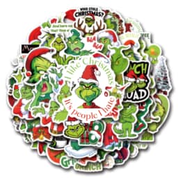 55Pcs Grinch Stickers Christmas Creative Graffiti Stickers DIY Luggage Phone Waterproof Stickers