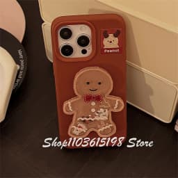 Cute Christmas Cookie Man Phone Griptok Bracket For iPhone Samsung Redmi Universal Phone Accessories Phone Holder Grip Tok Stand