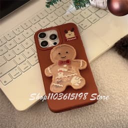 Cute Christmas Cookie Man Phone Griptok Bracket For iPhone Samsung Redmi Universal Phone Accessories Phone Holder Grip Tok Stand