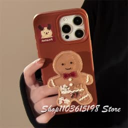 Cute Christmas Cookie Man Phone Griptok Bracket For iPhone Samsung Redmi Universal Phone Accessories Phone Holder Grip Tok Stand