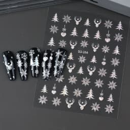 2pc Holographic Christmas Nail Art Stickers Iridescent Laser Snowflake Deer Tree Winter Slider Decals New Year Manicure Supplies