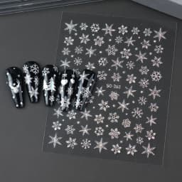 2pc Holographic Christmas Nail Art Stickers Iridescent Laser Snowflake Deer Tree Winter Slider Decals New Year Manicure Supplies