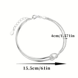New S925 Silver Minimalist Geometric Collage Bracelet Women's Jewelry Exquisite and Elegant for Birthday and Christmas Gifts