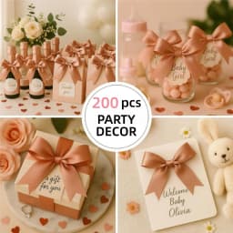 200pcs 2.5cm Mini Satin Ribbon Bows DIY Crafts Accessories Wedding Christmas Party Envelope Gift Packaging Decoration
