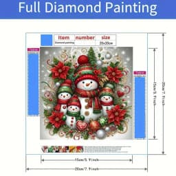 Christmas Snowman Diamond Painting Set, DIY Adult Full Diamond Home Decoration Painting Set, Adult, Frameless Crafts
