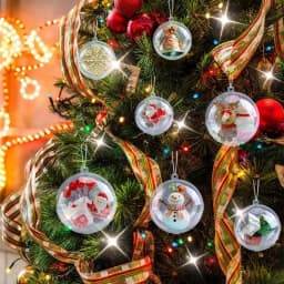 Transparent Christmas Balls Plastic Fillable DIY Empty Ball Hanging Ball for Xmas Tree Pendent Ornaments New Year Party Decor