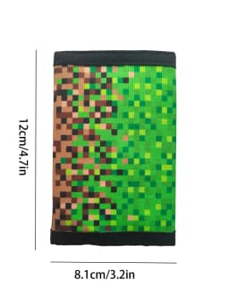 Mosaic Kid Wallets for Girls Boys Canvas Trifold Wallets with Sticker and Zipper Pocket for Teens Birthday Christmas Gift