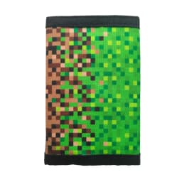 Mosaic Kid Wallets for Girls Boys Canvas Trifold Wallets with Sticker and Zipper Pocket for Teens Birthday Christmas Gift