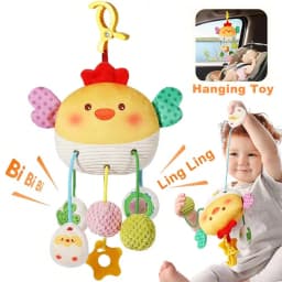 Christmas Decoration Baby Plush Toys, Stroller Toy With Sensory Details Car Seat Toys, Hanging Rattle Toys For Crib Mobile, Newb