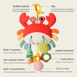 Christmas Decoration Baby Plush Toys, Stroller Toy With Sensory Details Car Seat Toys, Hanging Rattle Toys For Crib Mobile, Newb