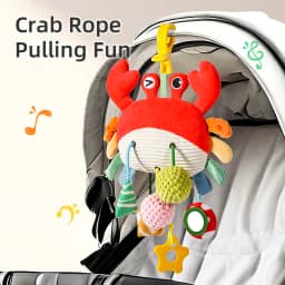 Christmas Decoration Baby Plush Toys, Stroller Toy With Sensory Details Car Seat Toys, Hanging Rattle Toys For Crib Mobile, Newb