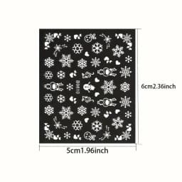 30pcs Sheets Christmas 3D Nail Art Stickers Decals Nail Art Supplies for Women And S - Self-Adhesive Cartoon Snowflake Snowman