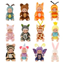 6-12Pcs Reborn Doll Kit Toy Simulation Princess Dolls Toy Mini Cute Sleeping Baby with Clothes Christmas Birthday Christmas Gift