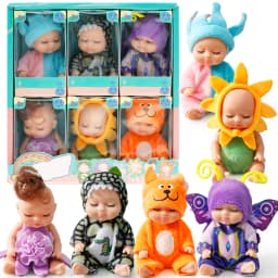 6-12Pcs Reborn Doll Kit Toy Simulation Princess Dolls Toy Mini Cute Sleeping Baby with Clothes Christmas Birthday Christmas Gift