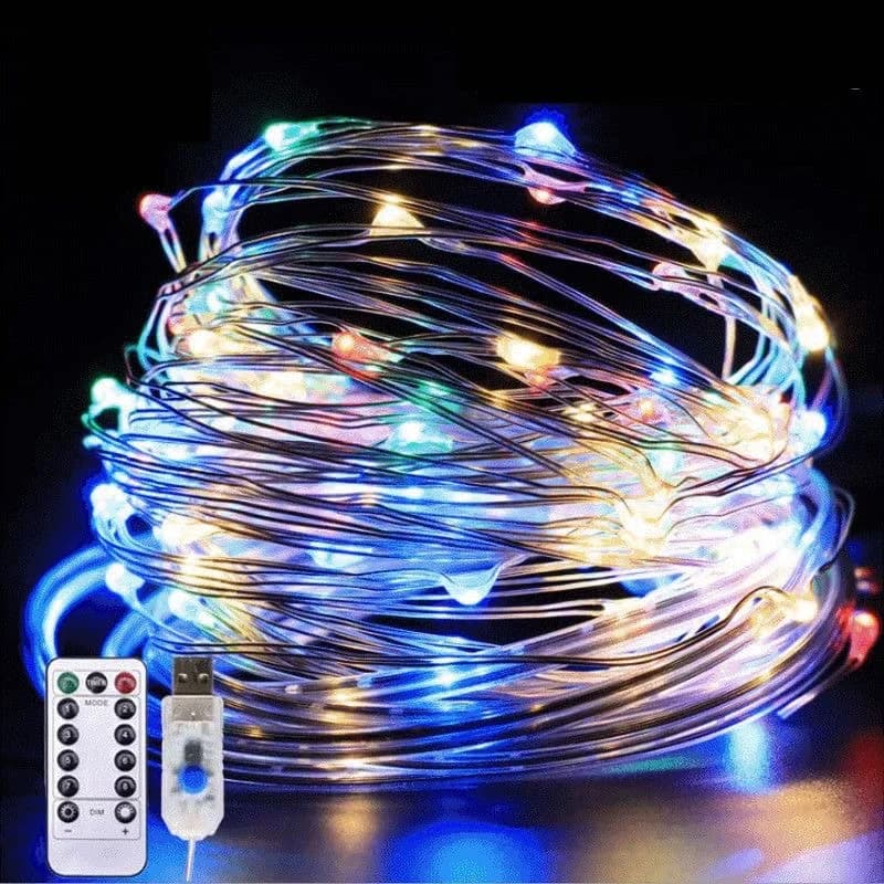 5M/10M/20M USB LED String Lights Copper Silver Wire Garland Light Waterproof Fairy Lights For Christmas Wedding Party Decorative
