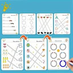 32-Page Reusable Magic Practice Notebook Set | Whole Brain Development, Writing Training, and Art Education Handbook | Learn Writing Skills, Paper Materials, Durable Binding | Color Pages | Christmas Gifts