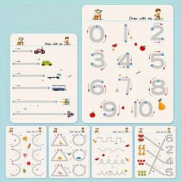 32-Page Reusable Magic Practice Notebook Set | Whole Brain Development, Writing Training, and Art Education Handbook | Learn Writing Skills, Paper Materials, Durable Binding | Color Pages | Christmas Gifts