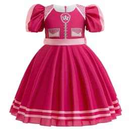 Cartoon Dog Girl Dresses Christmas Costume Halloween Skye Birthday Kids Clothes Stage Performance Bow Party Princess Girls Dress