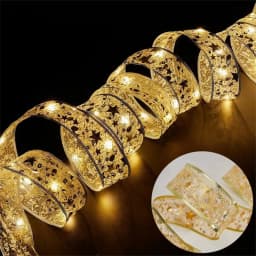 Indoor String Lights Battery Operated Christmas Ribbon with Lights Christmas Tree Accessories Decoration for Christmas New Year