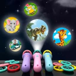 Children's Glowing Flashlight Projector Baby Sleep Story Book Flashlight Toy Early Education Toy Holiday Christmas Lighting