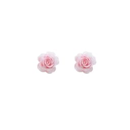 Exquisite Resin Pink Color Roses Flower Stud Earring Women Europe America Simple Bling Jewelry Birthday Friend Christmas Gift