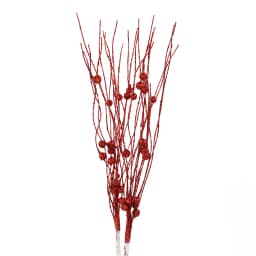 1/3/5Pcs Christmas Artificial Glitter Berry Stem Branches Xmas Tree Ornament New Year Home Decoration DIY Vase Filler 2025 Party
