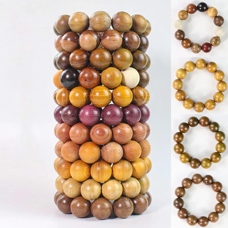 1pc Natural Wood Bracelets 20mm Women Men Elastic Handicraft Adjustable Wooden Bangles Wrap Hand Jewelry For Christmas Birthday
