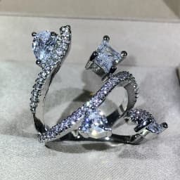 925 sterling silver exaggerated large snake-shaped winding ring ladies jewelry zircon ring party Christmas gift wholesale