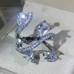 925 sterling silver exaggerated large snake-shaped winding ring ladies jewelry zircon ring party Christmas gift wholesale