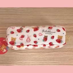 Japanese Kawaii Rilakkuma Cute Strawberry Series Pencil Case Cartoon Student Learn Stationery Storage Pencil Case Christmas Gift