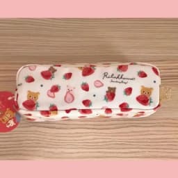 Japanese Kawaii Rilakkuma Cute Strawberry Series Pencil Case Cartoon Student Learn Stationery Storage Pencil Case Christmas Gift