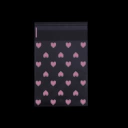 50Pcs/Lot Plastic Transparent Heart Candy Self Adhesive Bags Jewelry Storage For Party Pouch Christmas Gift Packaging Bags