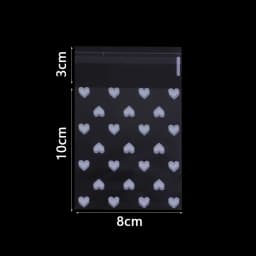 50Pcs/Lot Plastic Transparent Heart Candy Self Adhesive Bags Jewelry Storage For Party Pouch Christmas Gift Packaging Bags