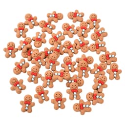 10/20Pcs Mini Gingerbread Man Resin Ornaments Christmas Decoration Flatback Cabochon Figurine Scrapbook DIY Jewelry Accessories