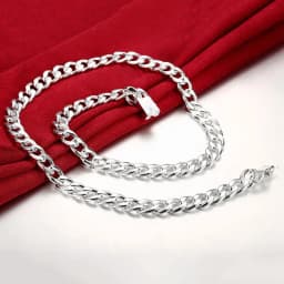 Noble Fine 925 Sterling Silver Solid 10MM Chain Necklace Bracelets Jewelry Sets Christmas Gift Fashion for Men 50/55/60CM