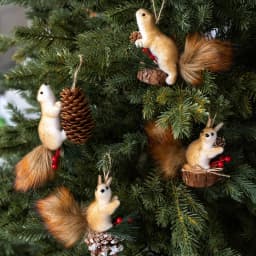 1/9PCS Artificial Squirrel Christmas Tree Fake Squirrel Climbing Pet Holiday Party Props Outdoor Christmas Decorations