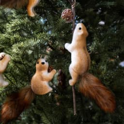 1/9PCS Artificial Squirrel Christmas Tree Fake Squirrel Climbing Pet Holiday Party Props Outdoor Christmas Decorations