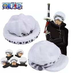 Anime One Piece Trafalgar Law Plush Hat Cartoon Cosplay Cap Kawaii Cos Accessories Props Costume Kids Birthday Christmas Gifts