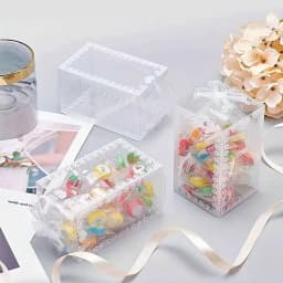 10Pcs Transparent PVC Box Plastic Candy Favor Gift Packaging Boxes for Wedding Birthday Party Christmas Gift Wrapping