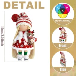 18/12pcs Artificial Wood Christmas Doll Figurines 2D Flat Characters with Traditional Outfits for Decorations Christmas Decor